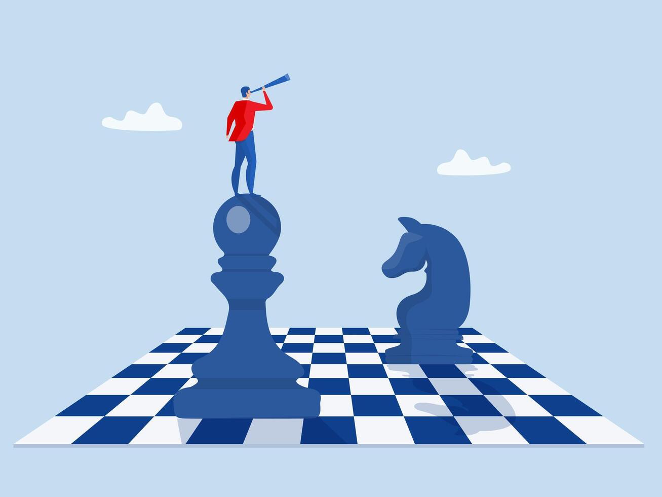 businessman competition, leadership vision or looking for opportunity, competitor analysis ,success strategy, plan ahead to win business competition concept, vector