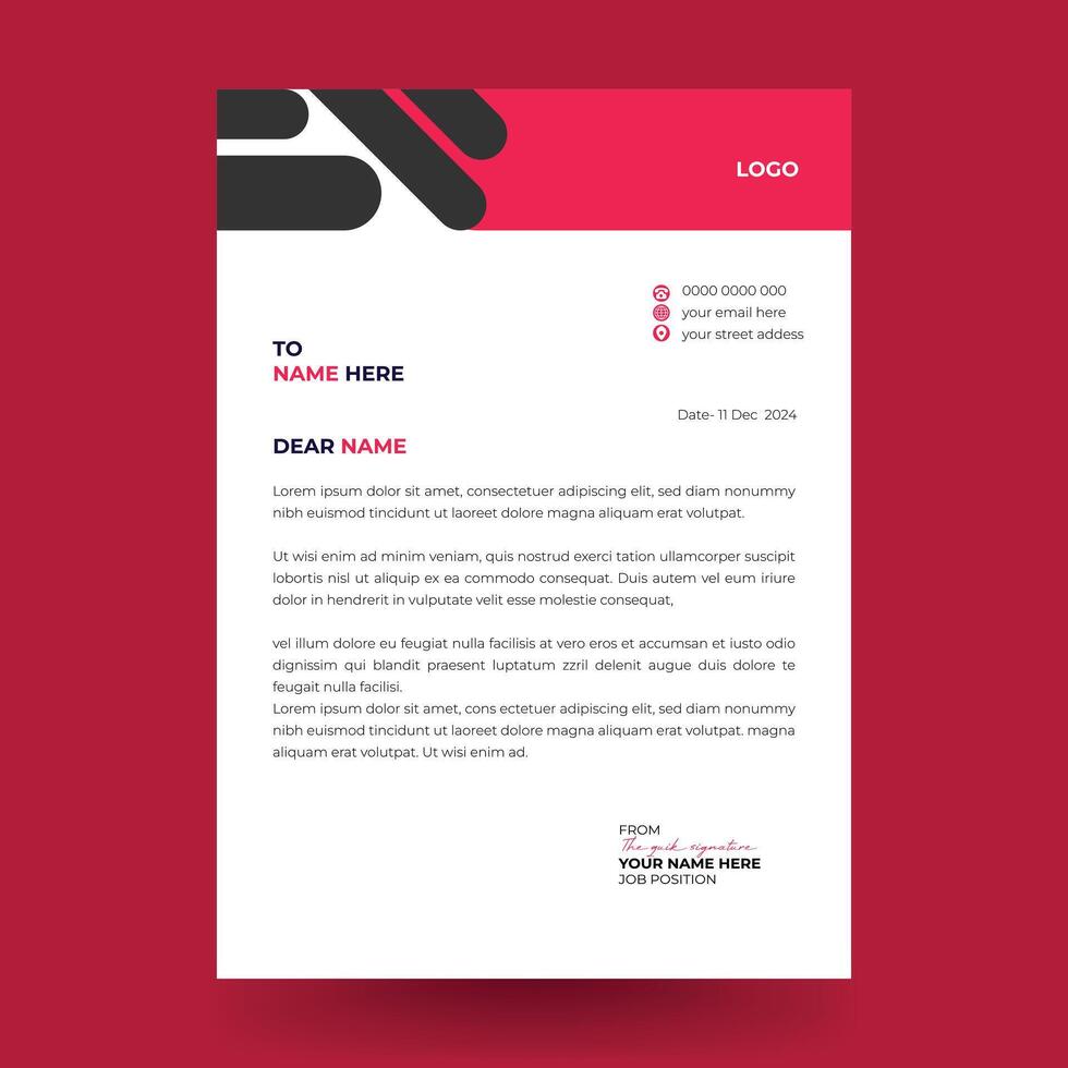 Letterhead Design Template for your business vector