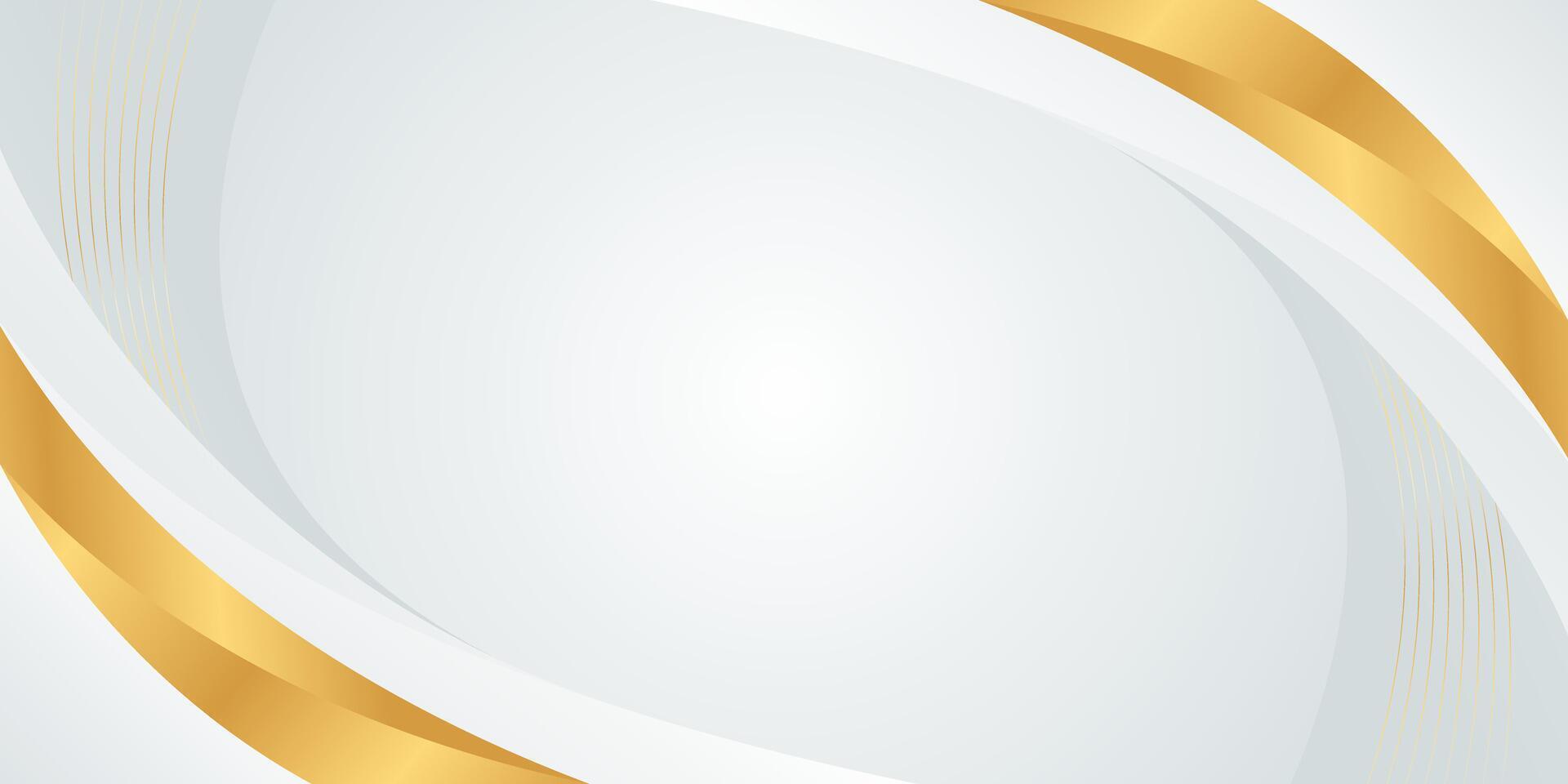 white-gray and gold luxury curved background. Modern wallpaper vector