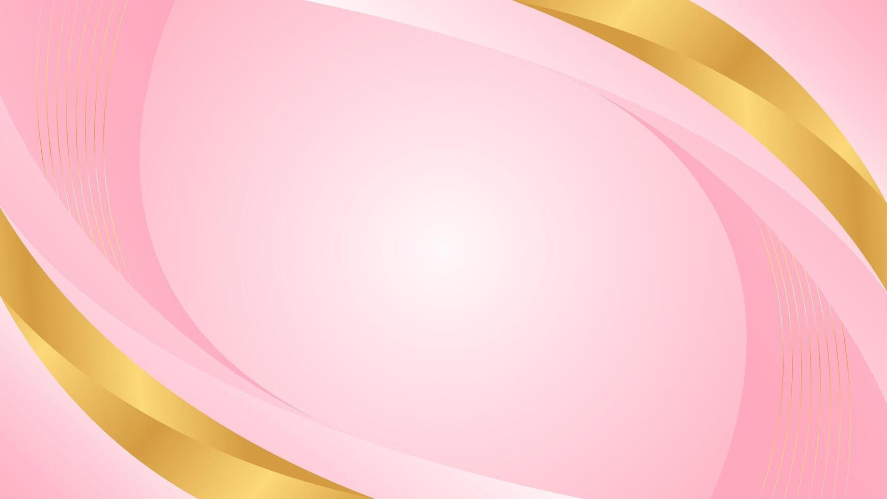 Pink gold luxury curved background. Modern wallpaper vector