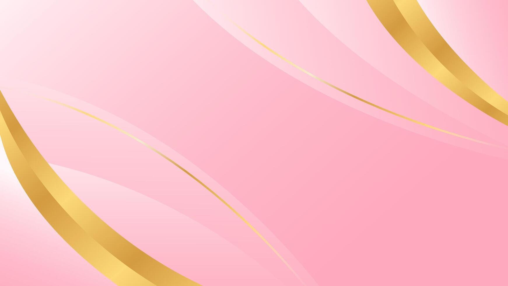 Simple pink gold luxury curved background. Modern abstract wallpaper vector