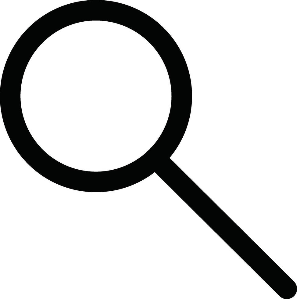 Simple search icon design for apps emphasizing discovery and navigation vector