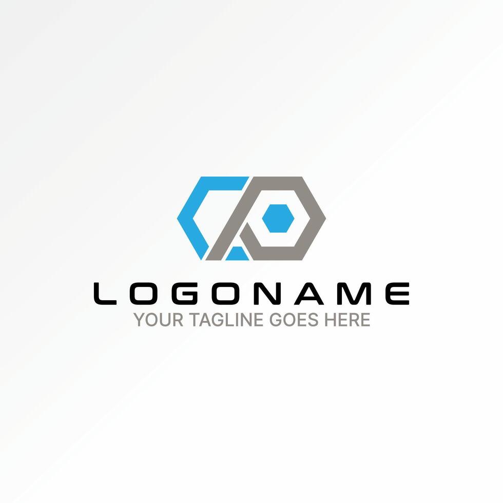 Logo design graphic concept creative premium stock image graphic initial CP hexagon font connected circle business to monogram typography tech vector