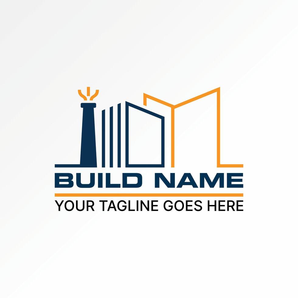 Logo design graphic concept creative premium stock image graphic building chimney and flare stacks construction industrial house property tower vector
