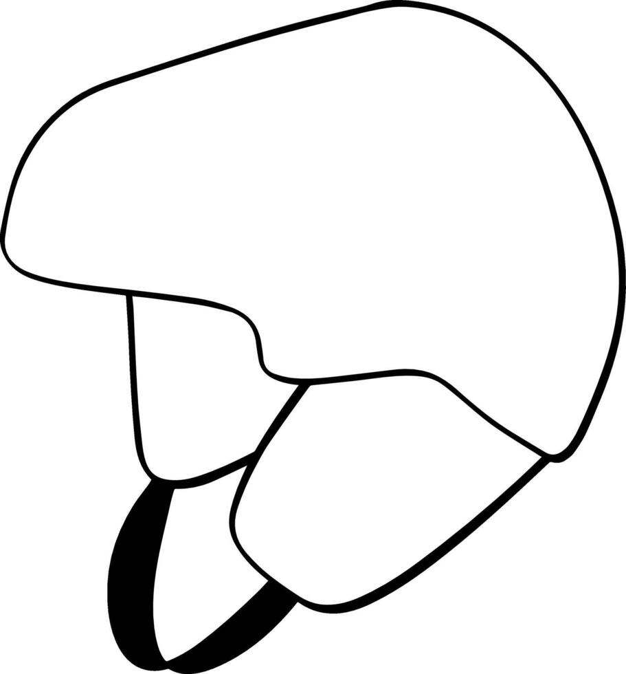 Ski helmet graphic line isolated illustration. Outline ski helmet for web design isolated on white transparent background vector