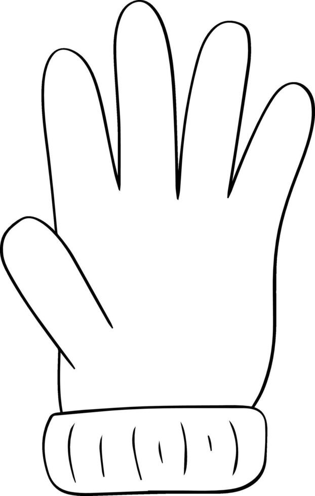 glove graphic line illustration. symbol hand drawn illustration of clothes for hands for winter vector