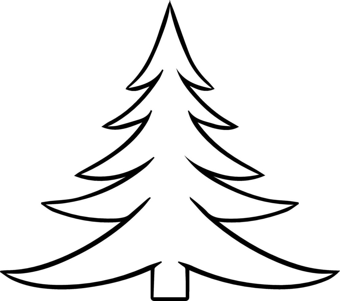 Graphic line drawing of a small pine tree Environment. International Day of Forests. design graphic illustration vector