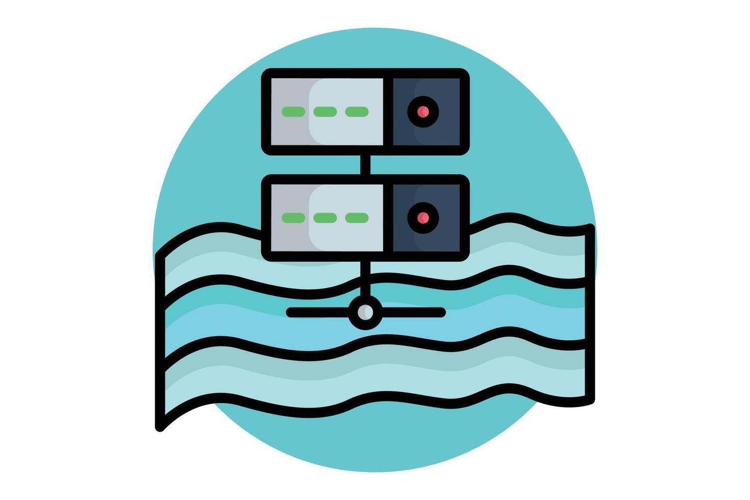 Data lake icon. colored outline icon style. icon related to IT. IT architecture elements illustration vector