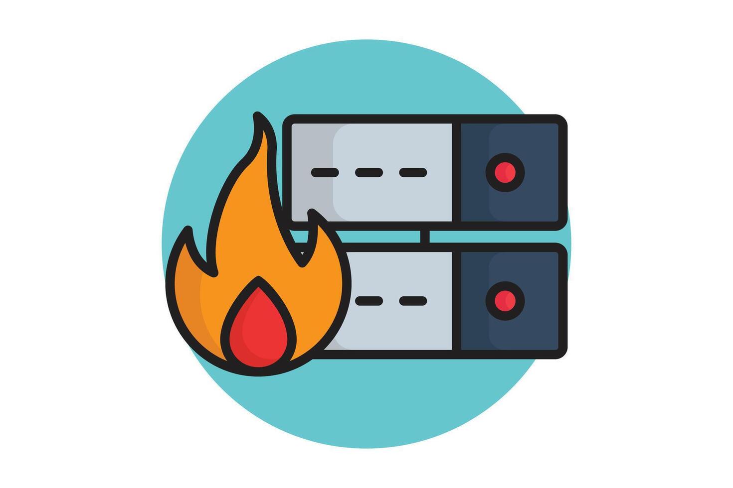Firewall icon. colored outline icon style. icon related to server firewall. IT architecture elements illustration vector
