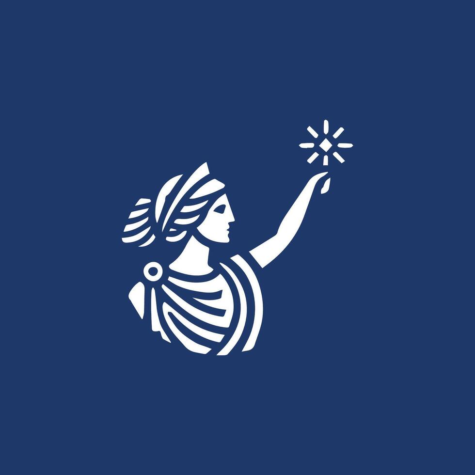 Athena goddess logo vector