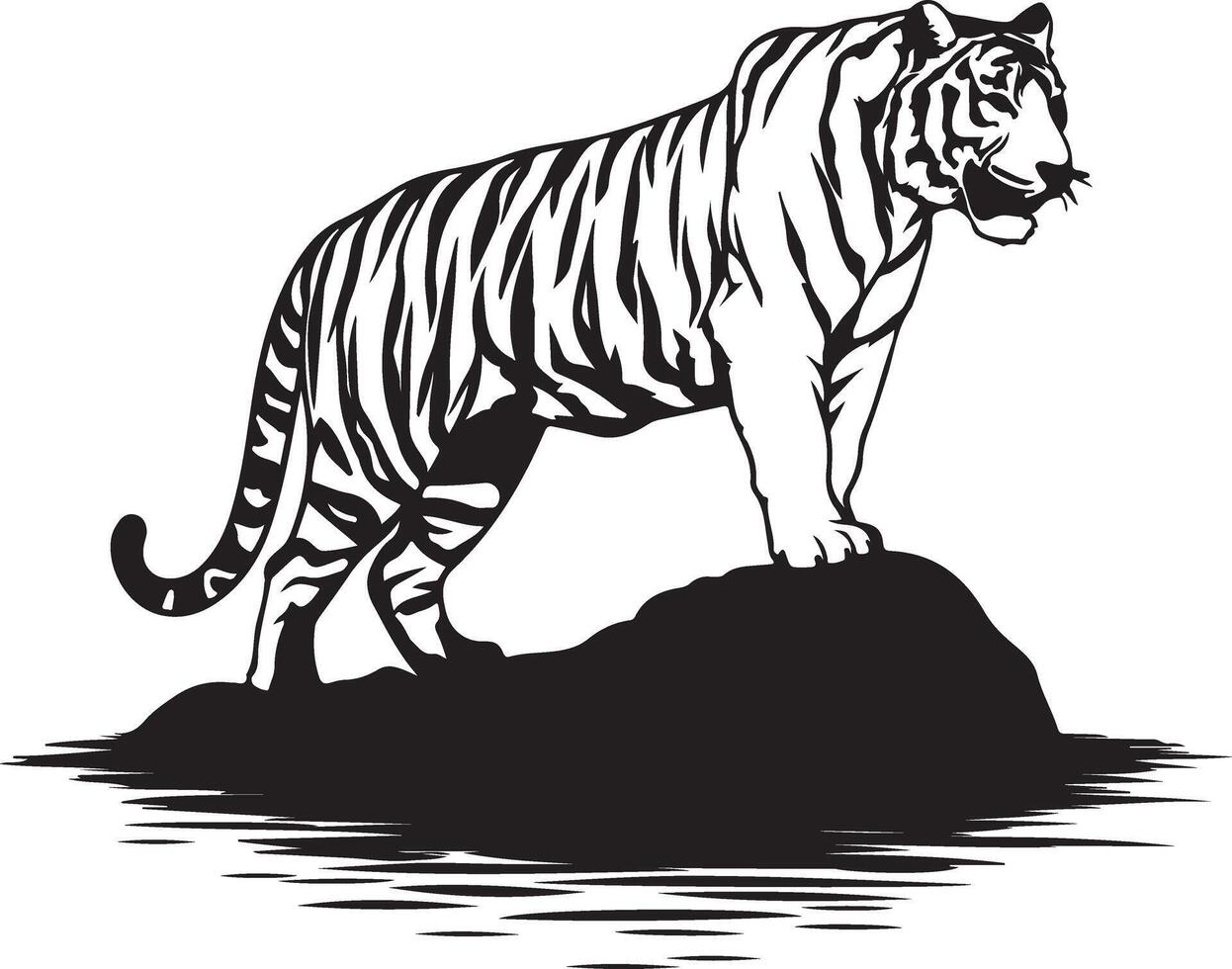 Elegant Tiger Silhouette vector