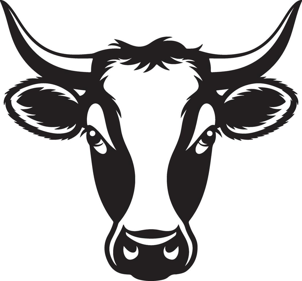 Modern Symmetrical Cow Head Design vector