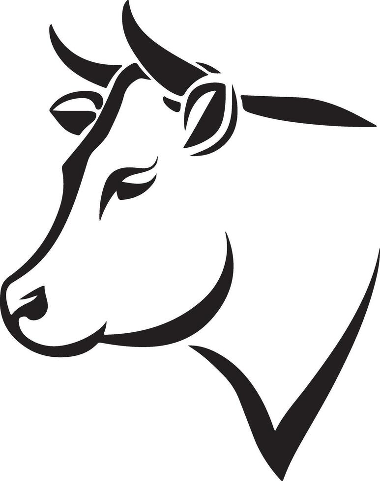 Cow Head Silhouette in Perfect Symmetry vector