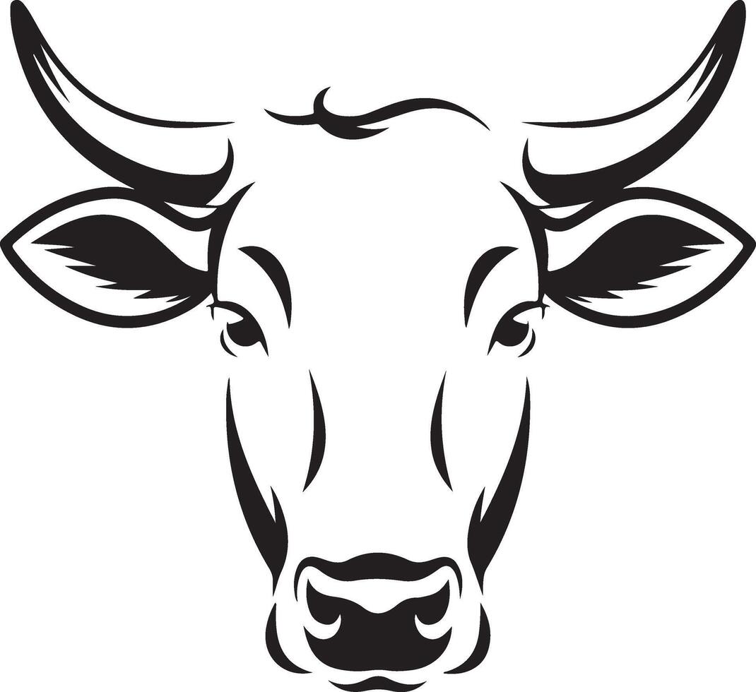 Simple and Stylish Cow Head Silhouette vector