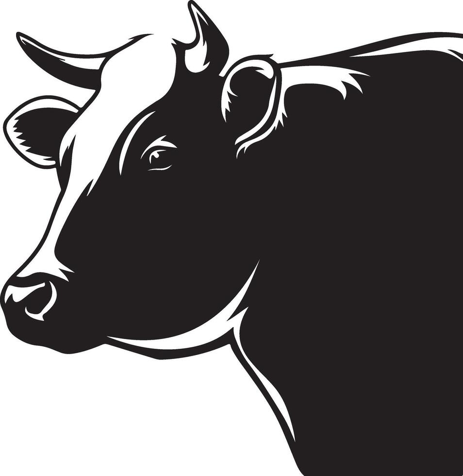 Sleek Symmetrical Cow Head Artwork vector