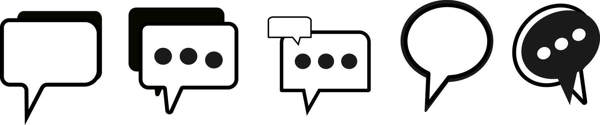 Black speech bubble collection. Set of speech bubbles. Speech bubble comic Speech Bubble Icon Set vector
