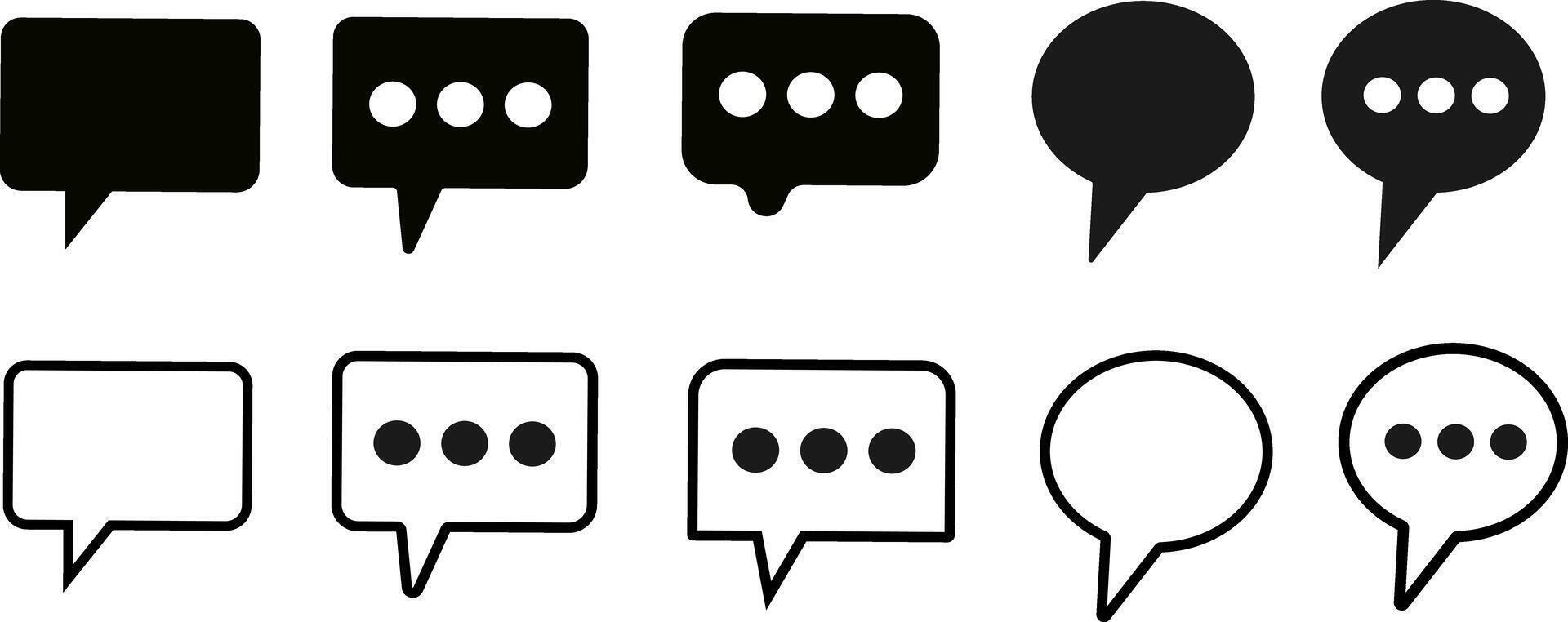 Comment icon speech bubble symbol, Speech Bubble Icon Set vector