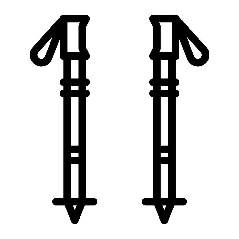 Ski poles icon line style vector