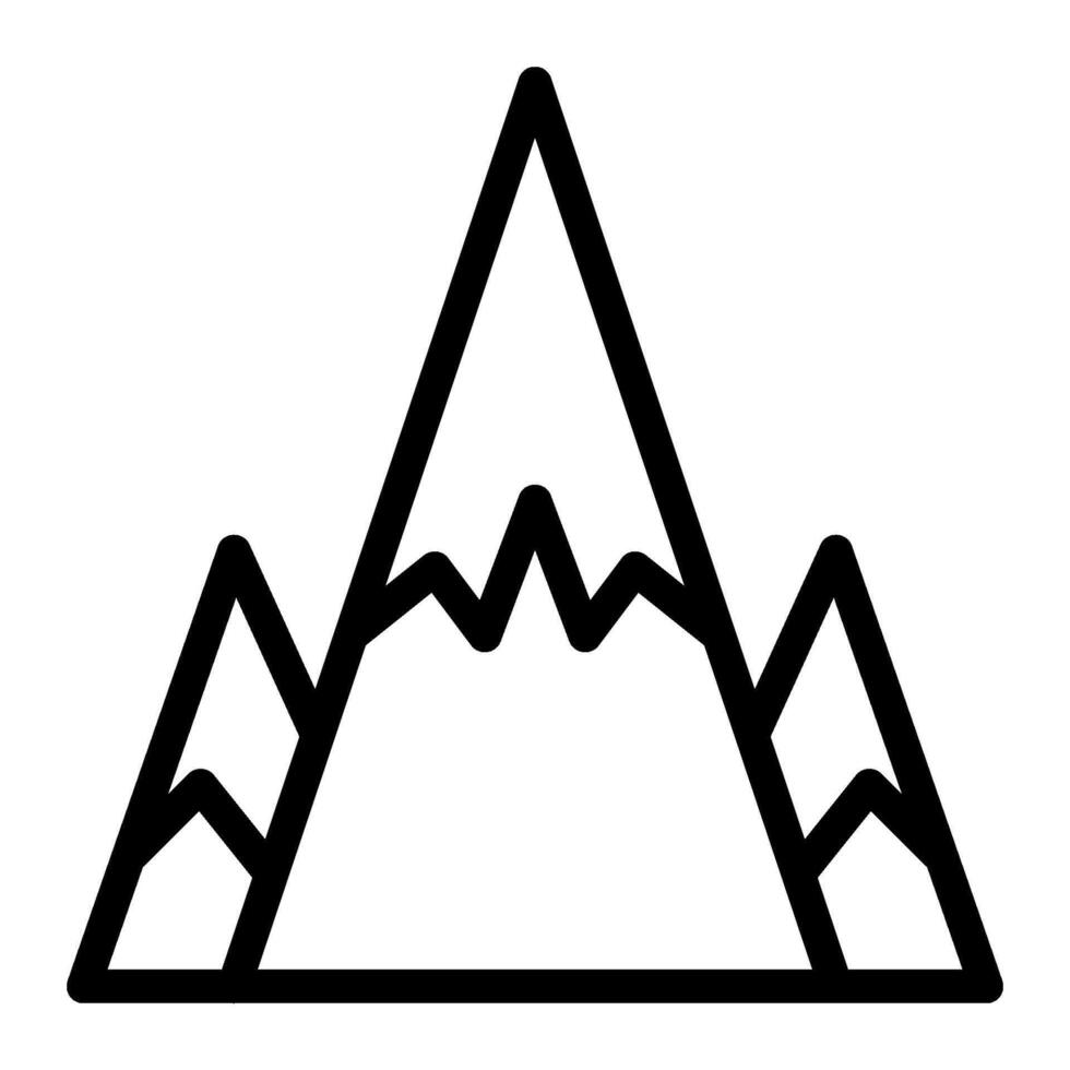Mountain icon line style vector