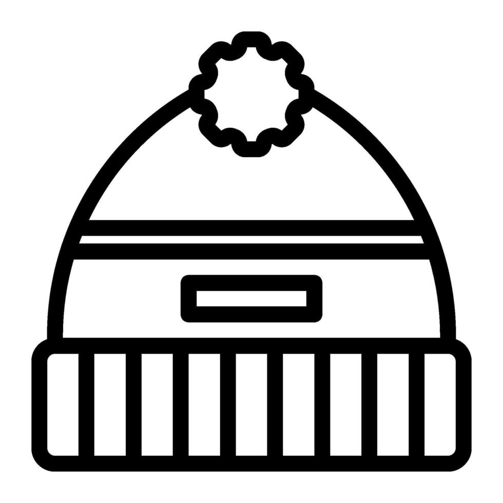 Beanie hat icon line style vector