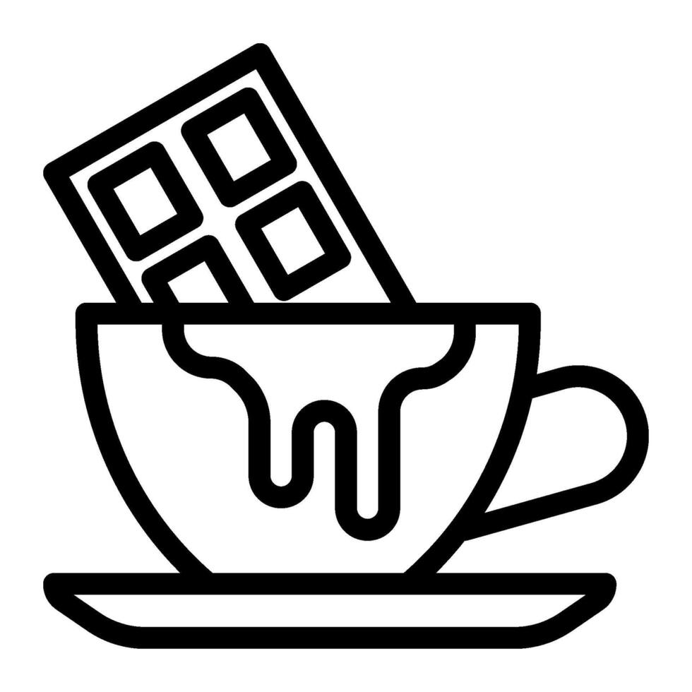 Hot chocolate icon line style vector