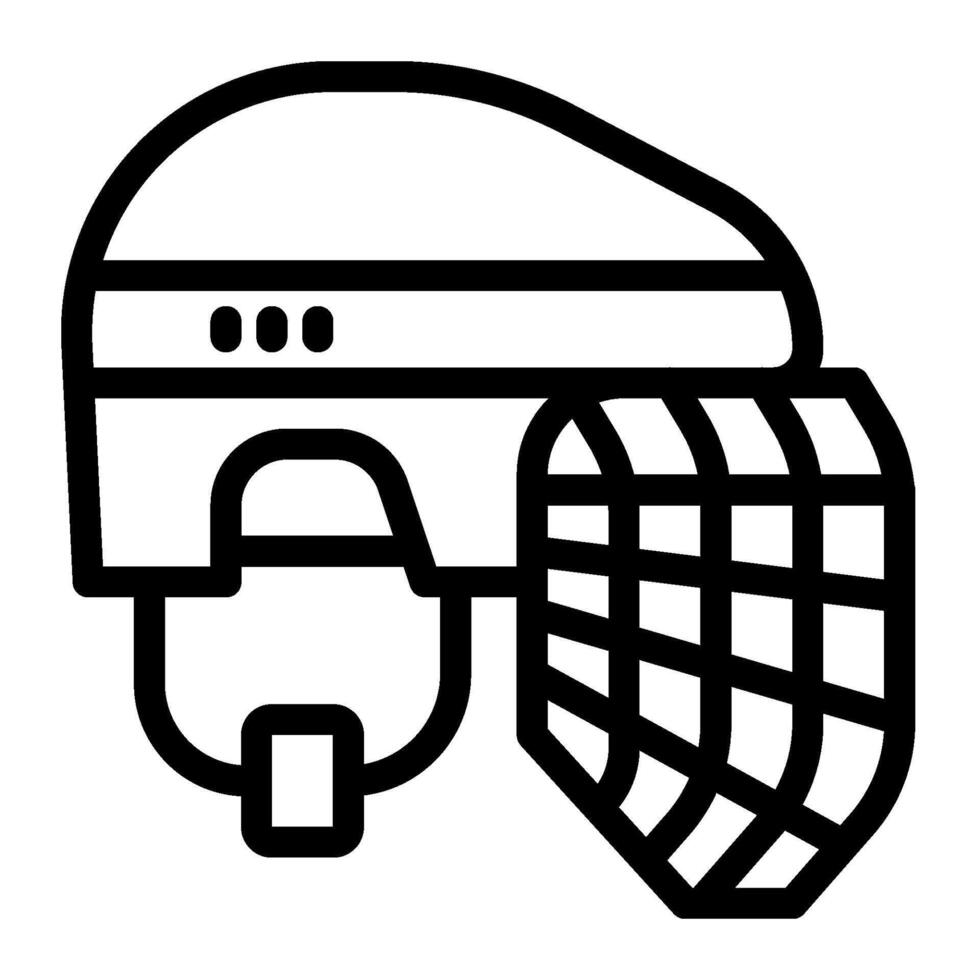 Hockey helmet icon line style vector