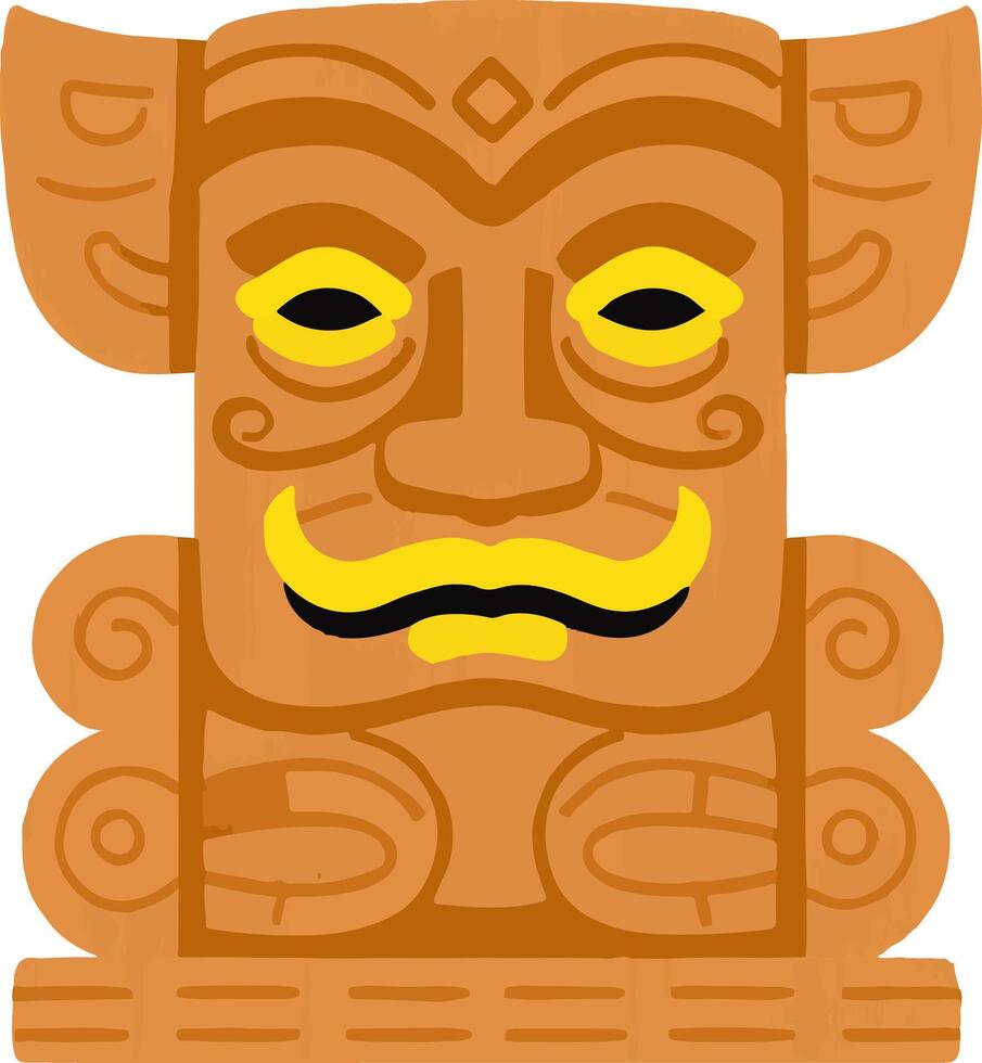 Tiki Polynesia Tribe Representation Wood vector