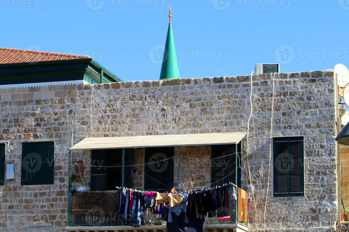 washed clothes hanging on a line photo