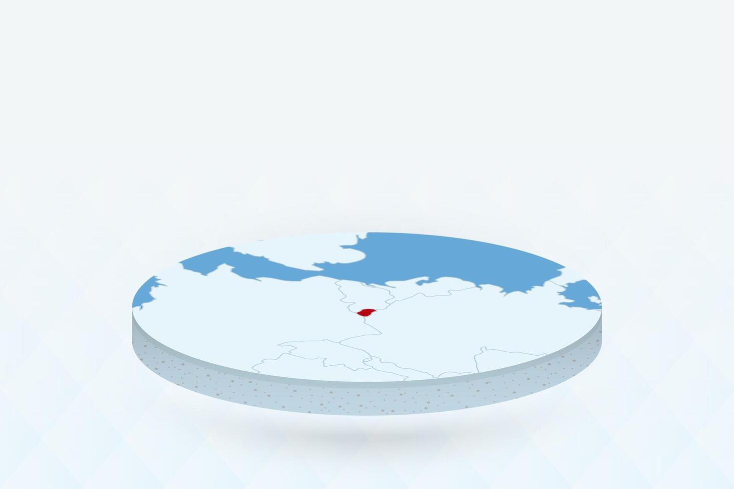 3D Isometric Map Highlighting Luxembourg in Red. vector
