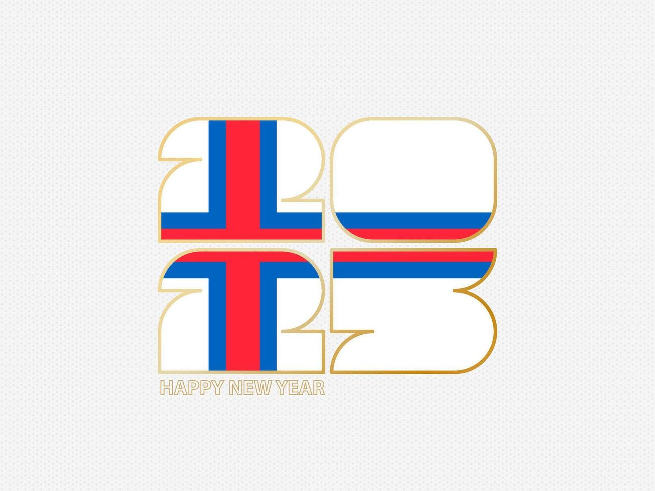 Abstract numbers 2025 with flag of Faroe Islands. vector