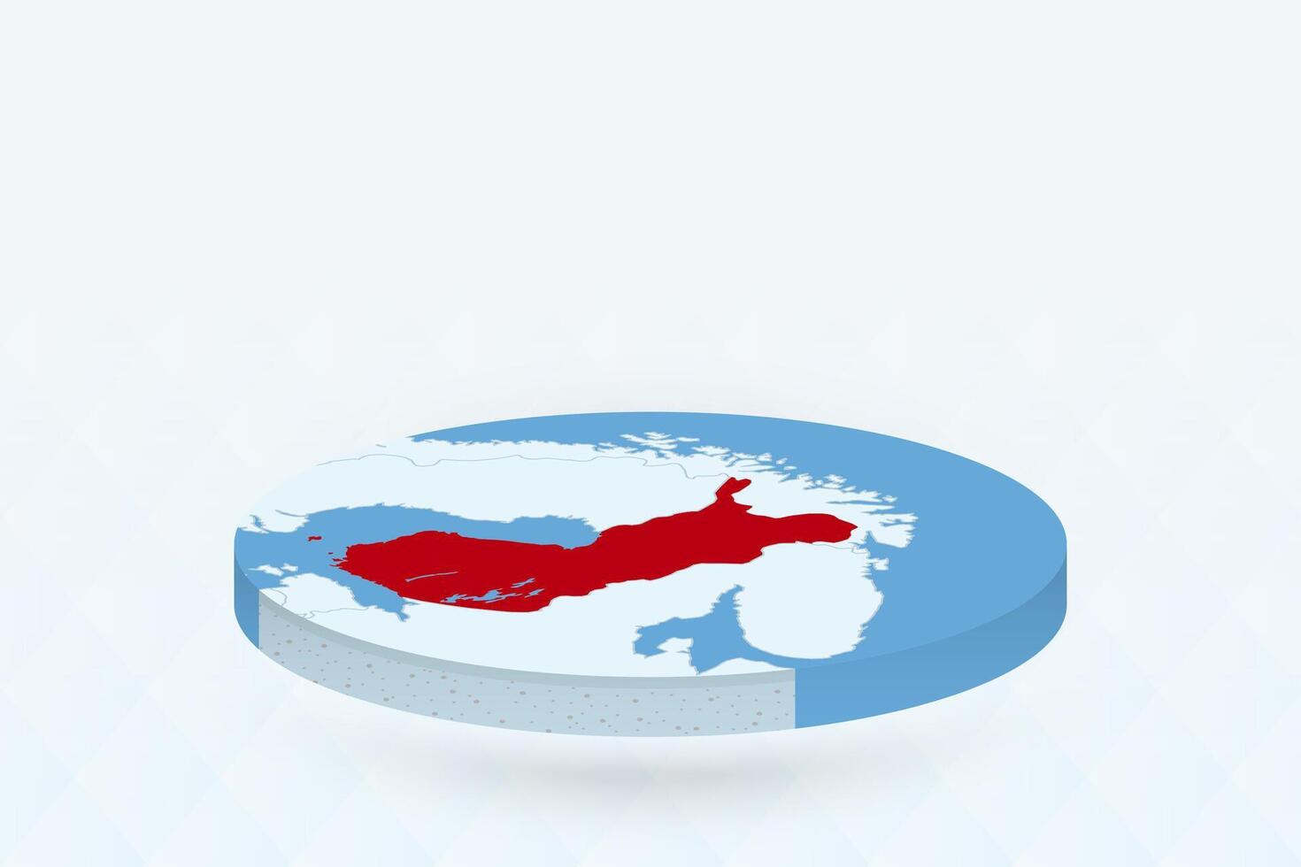 3D Isometric Map Highlighting Finland in Red. vector