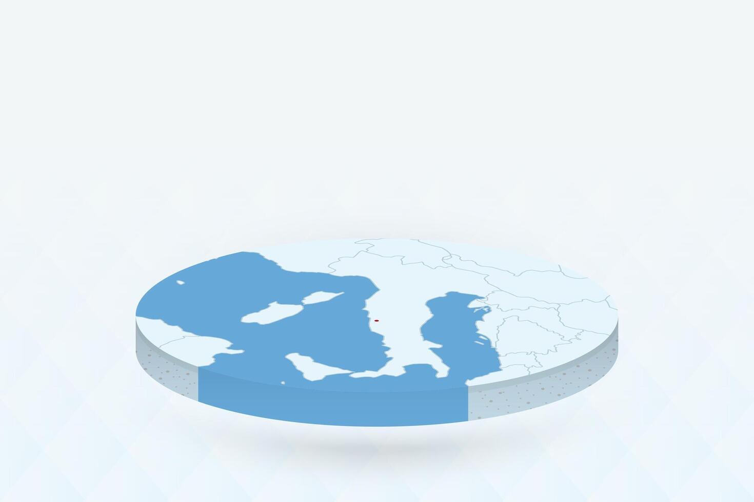 3D Isometric Map Highlighting Vatican City in Red. vector