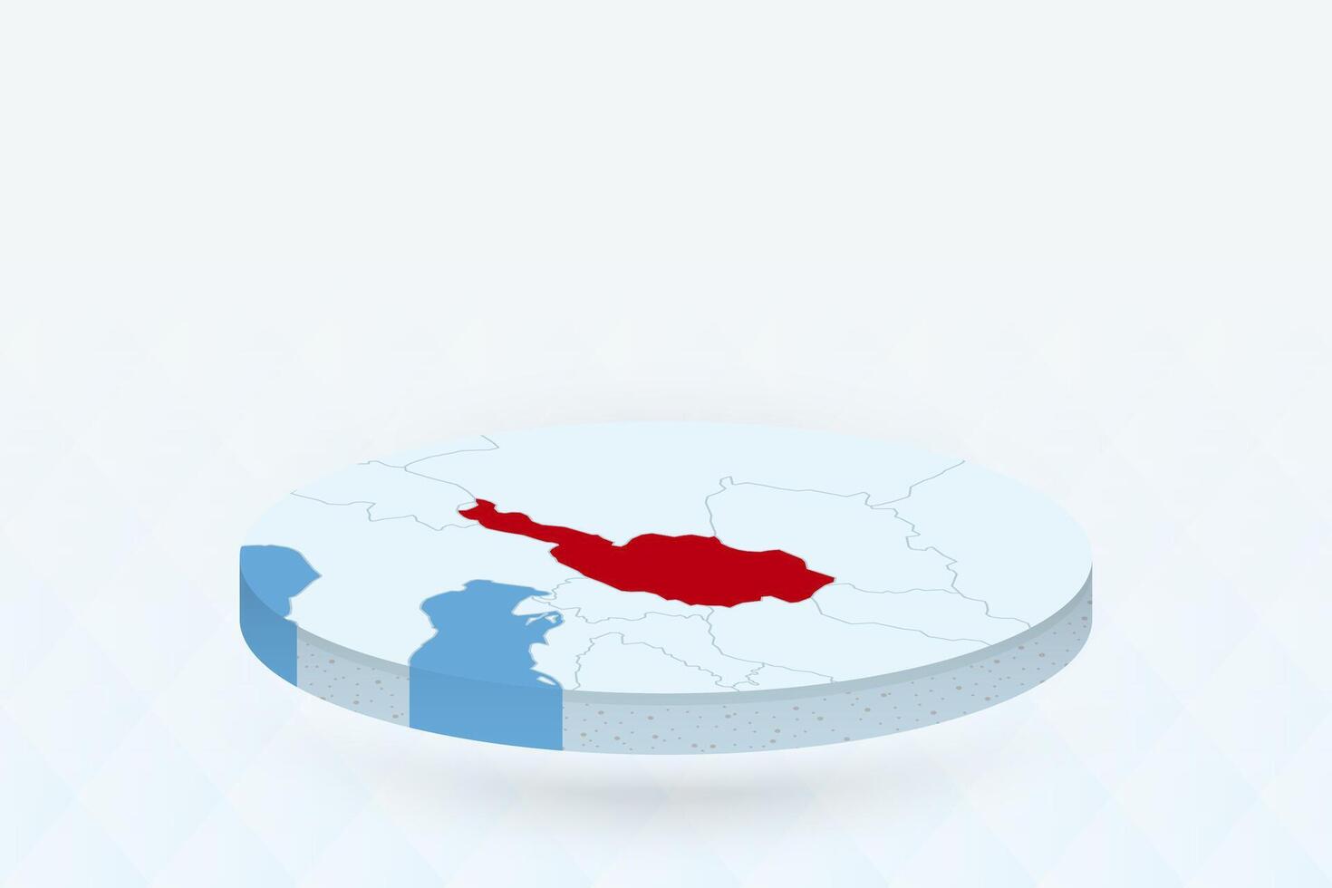 3D Isometric Map Highlighting Austria in Red. vector