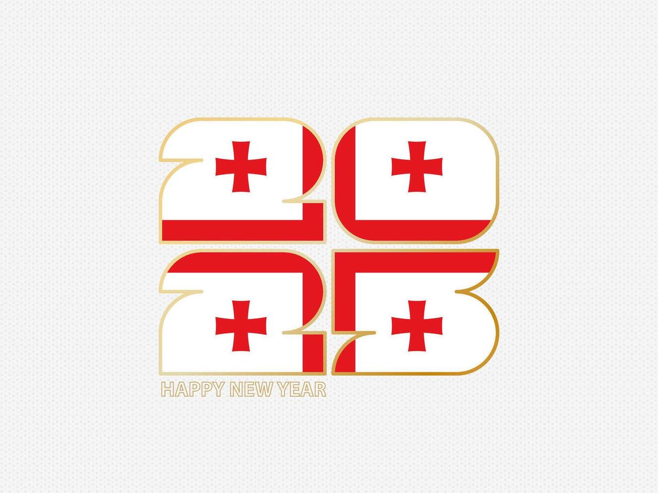Abstract numbers 2025 with flag of Georgia. vector