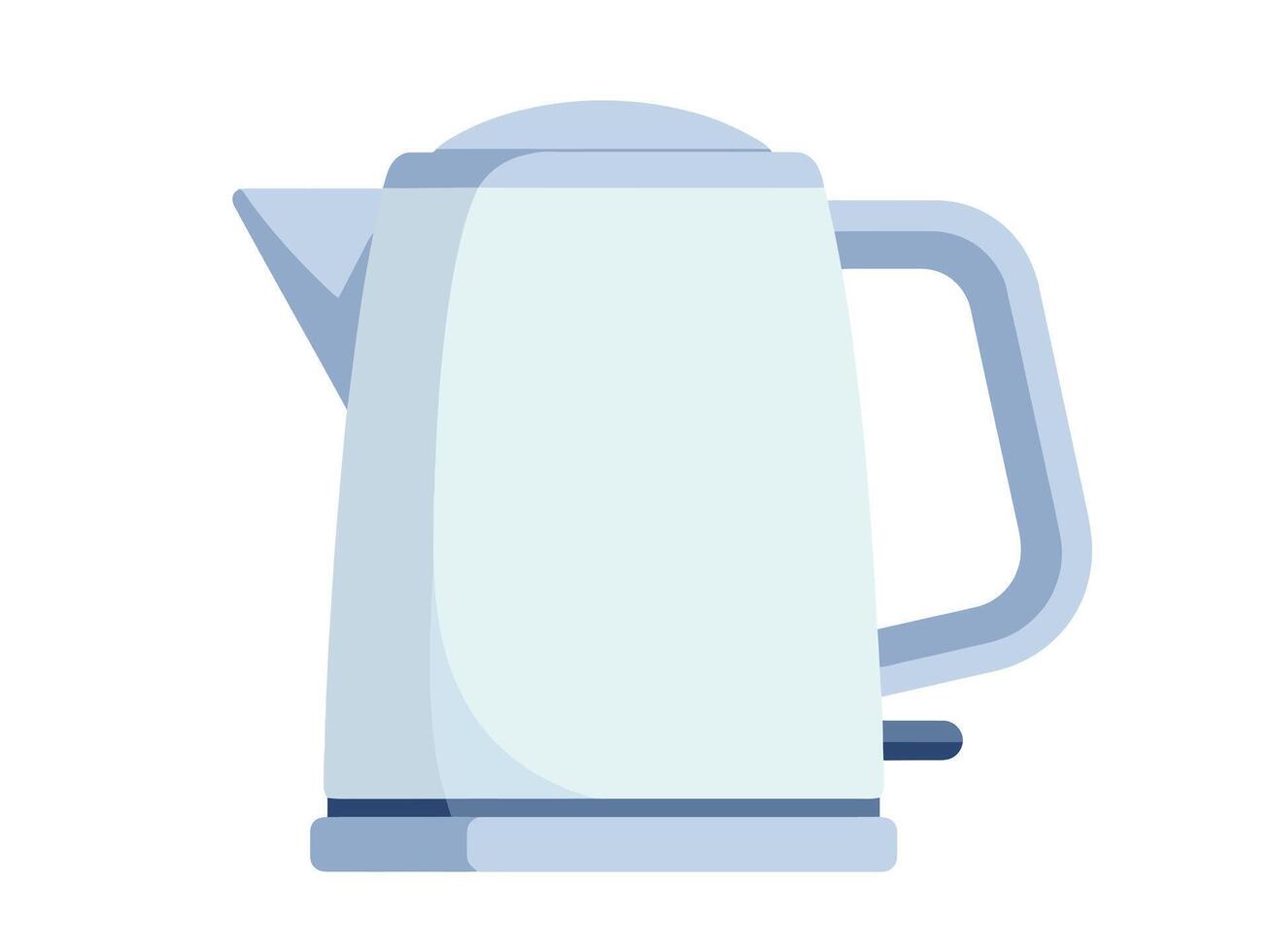 Modern electric kettle with a white body and a silver lid vector