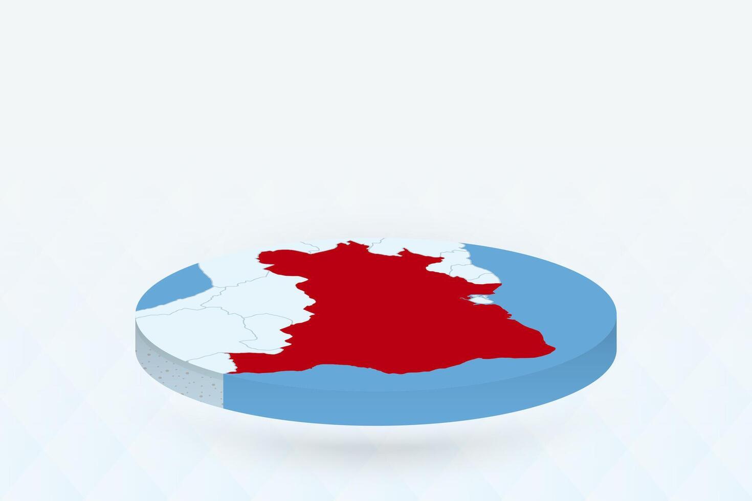 3D Isometric Map Highlighting Brazil in Red. vector