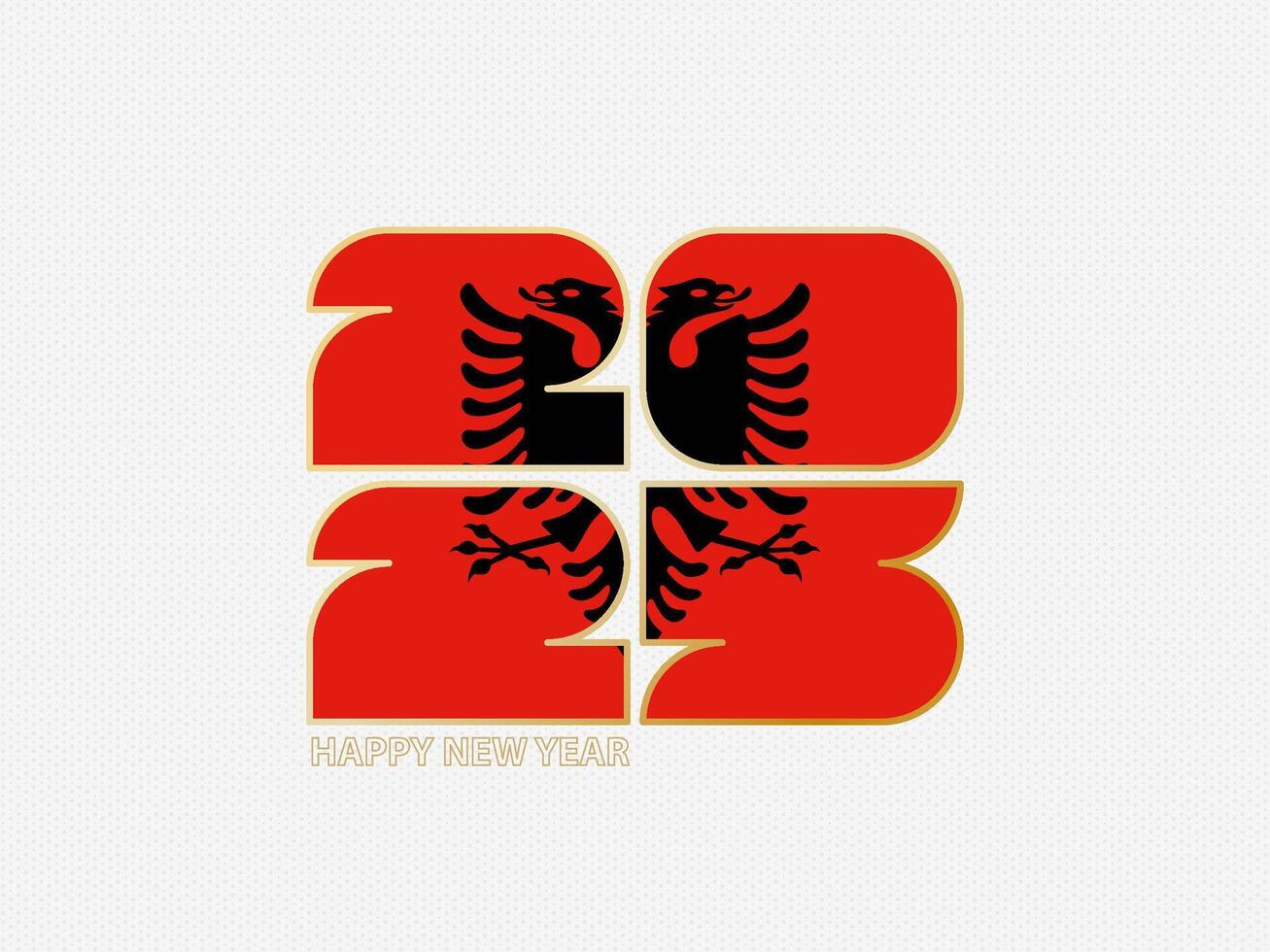 Abstract numbers 2025 with flag of Albania. vector