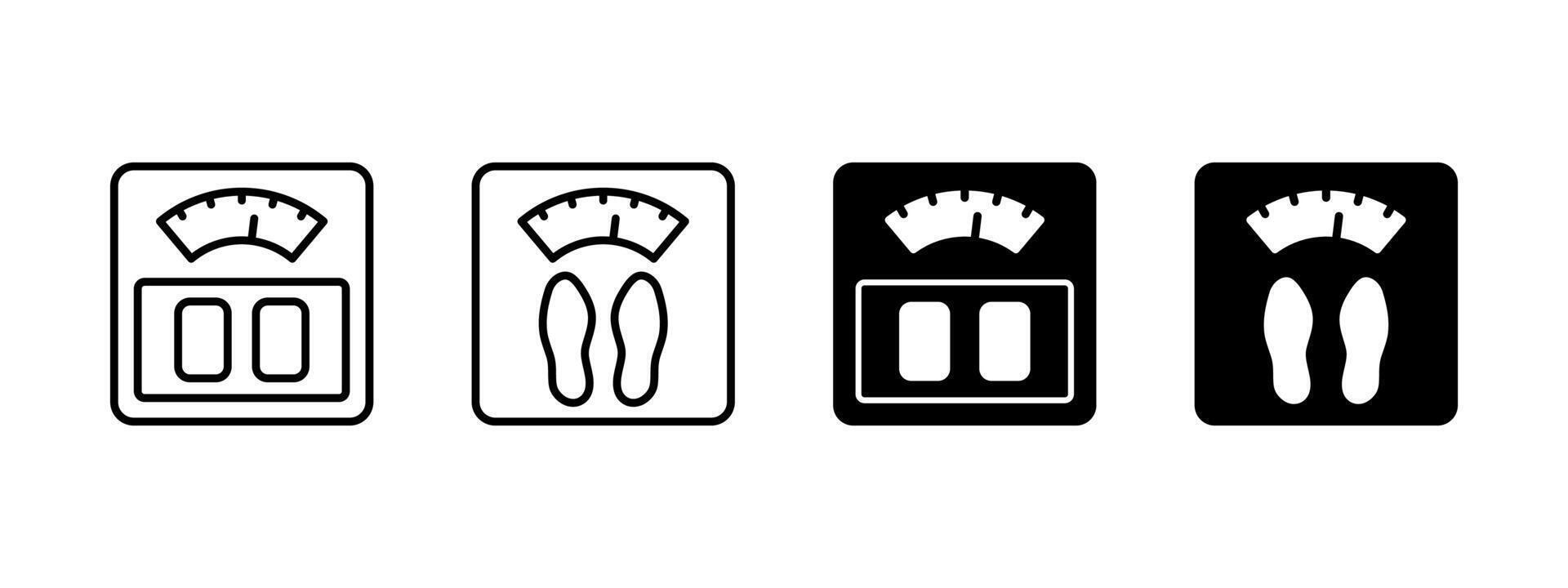 Weight scales icon with footprint. Body weight loss symbol. Obesity overweight fitness diet sign. Health control pictogram. Weight scales with footstep concept. vector