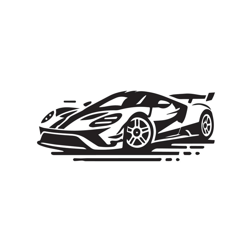 A black and white racing car logo vector