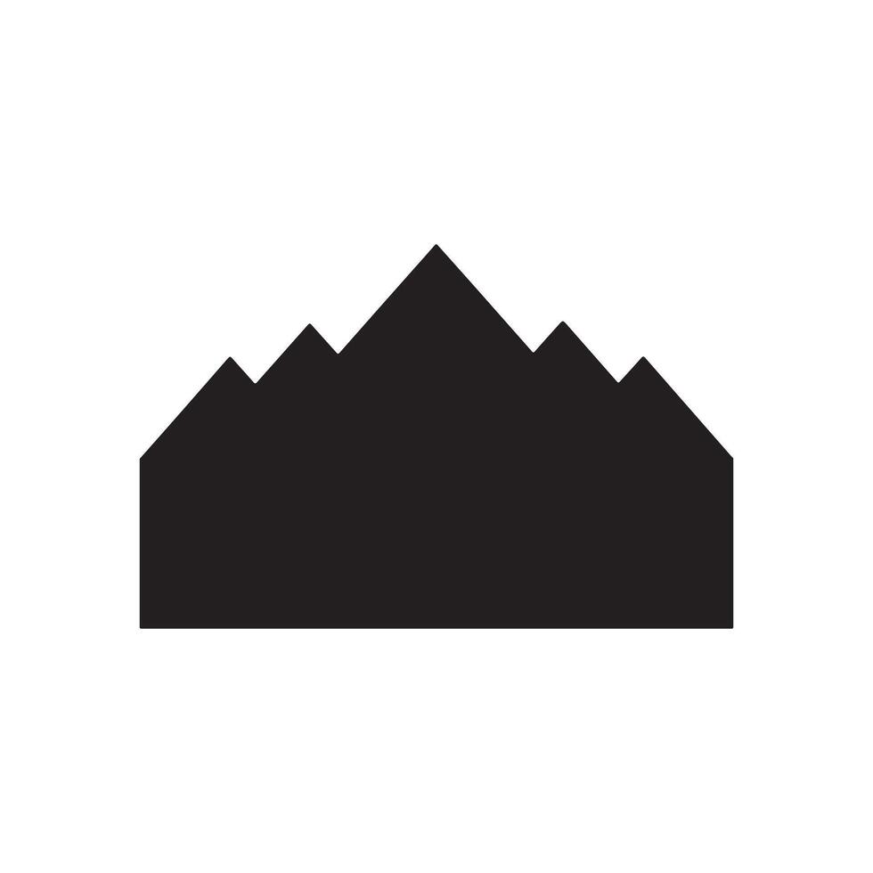 A black and white mountain silhouette on a white background vector
