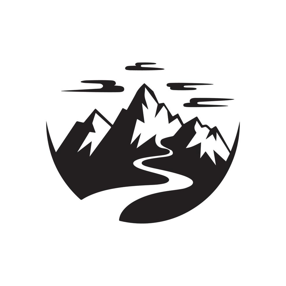 Mountain landscape with a road and mountains vector