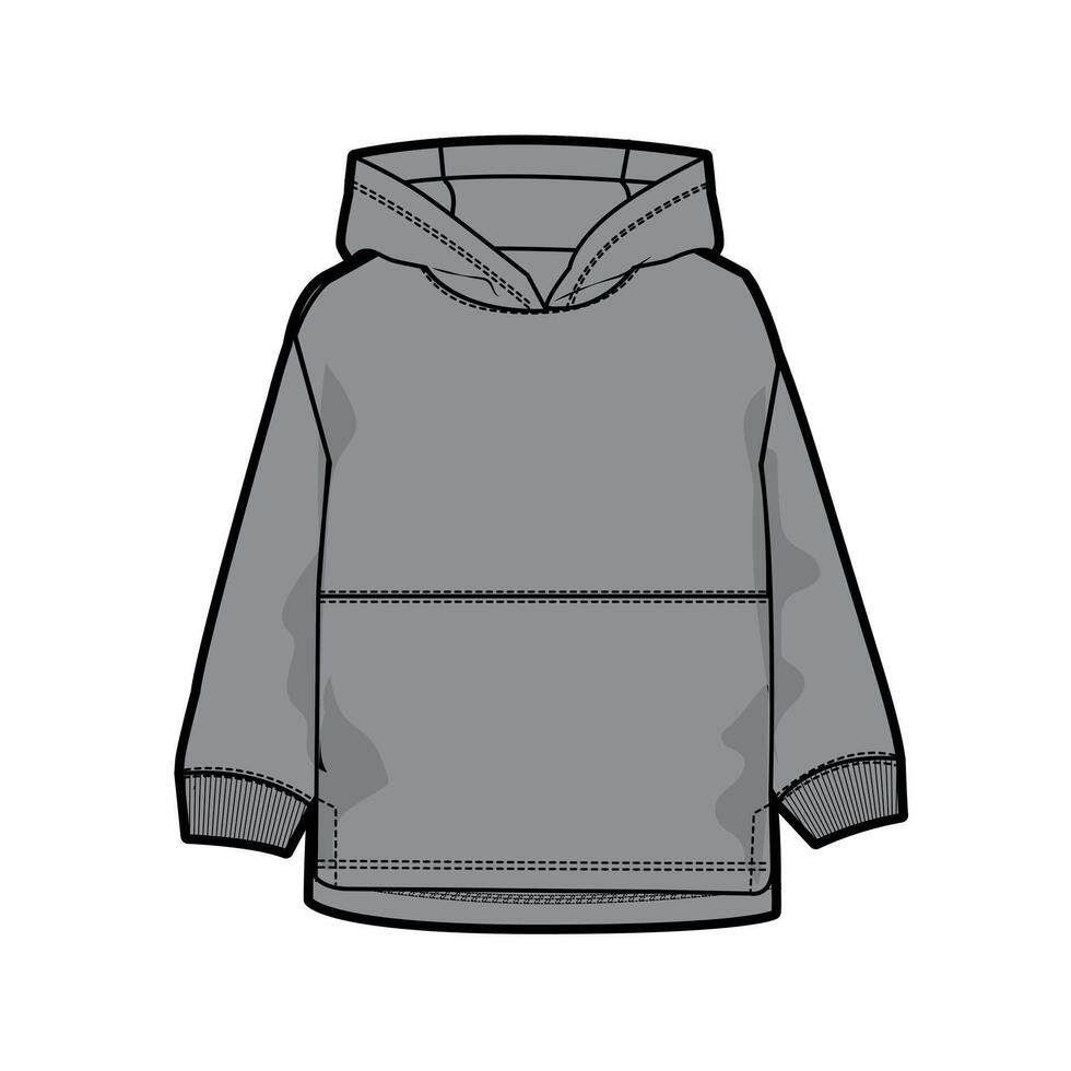 A cartoon illustration of a hoodie with a hood vector