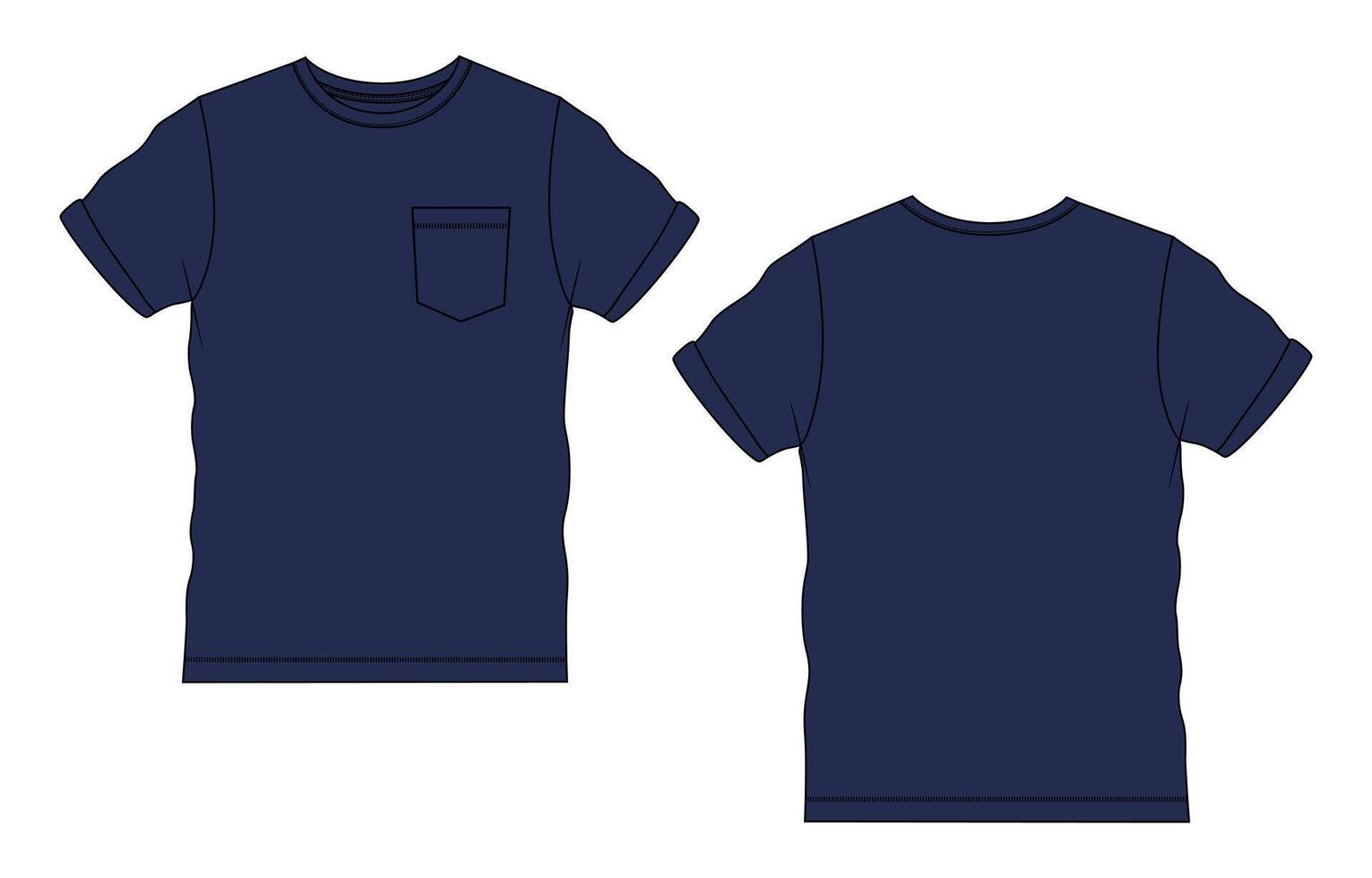 A navy t - shirt with a pocket on the front vector