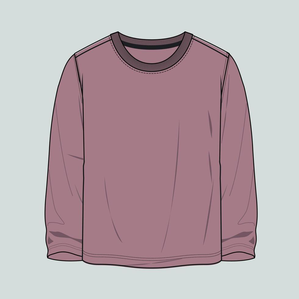 A purple long sleeve shirt with a black trim vector