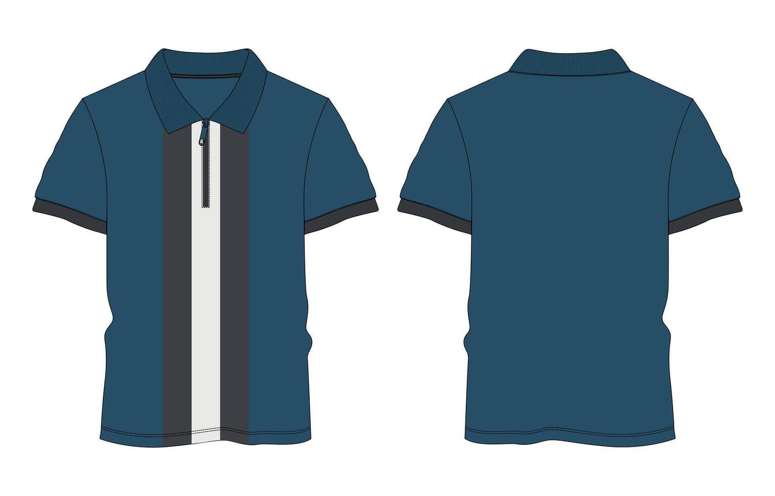 Blue polo shirt template vector