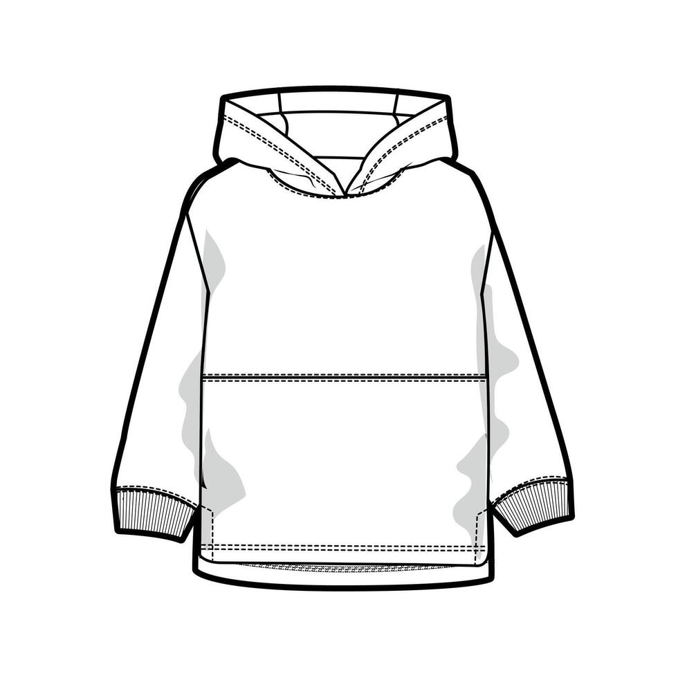 A drawing of a hoodie with a white background vector