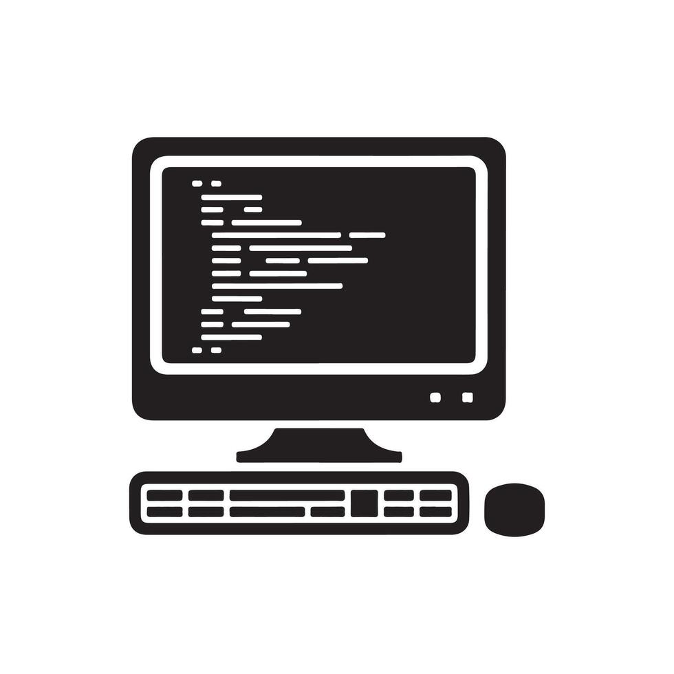 Computer icon illustration on white background vector