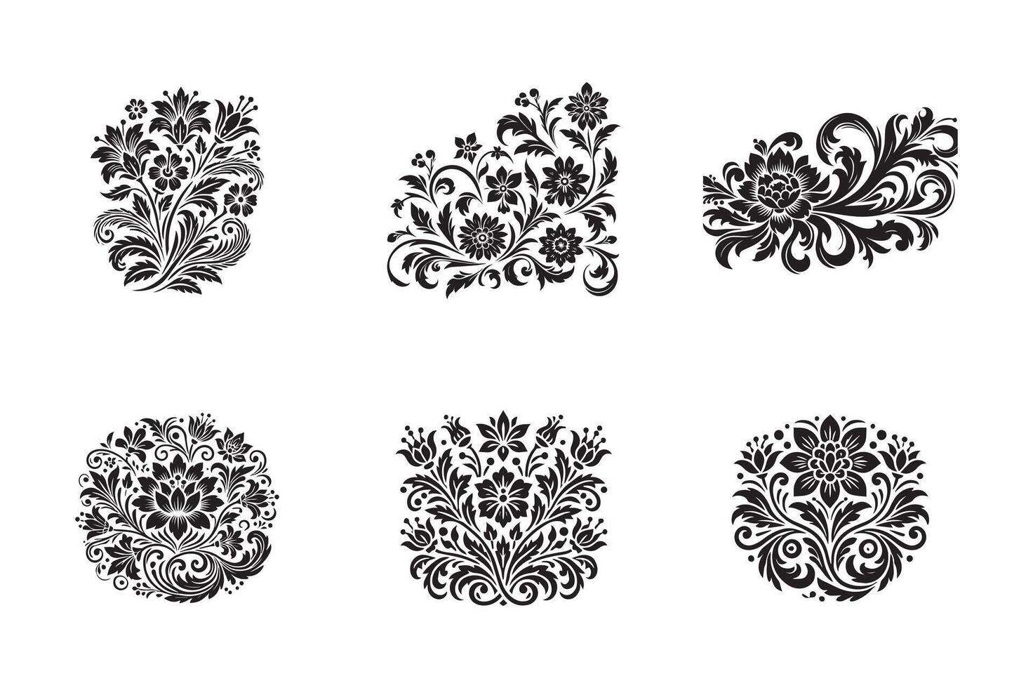 Set of floral ornament vector