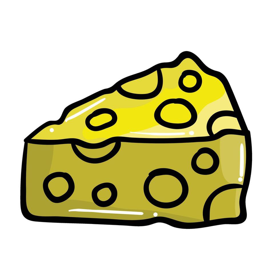 Hand Drawing style of cheese . It is suitable for foods icon, sign or symbol. vector