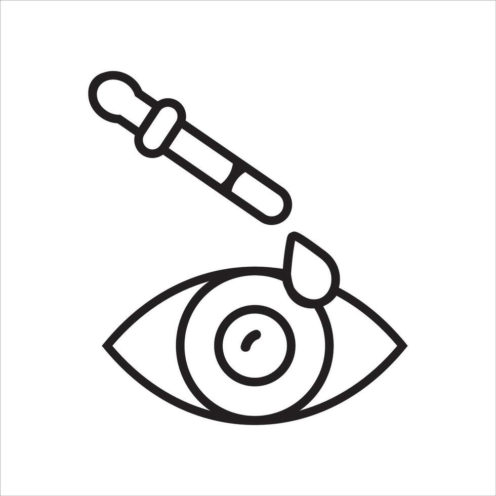 Eye Dropper, Vision, Ophthalmology, Eye Care black Line Icon vector
